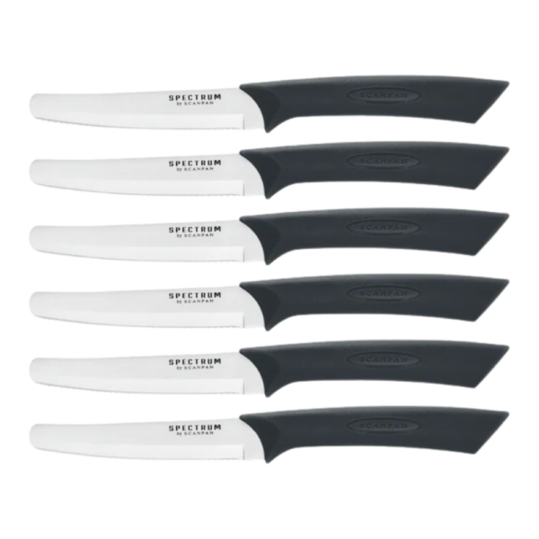 Scanpan Spectrum Steak Knife 10cm Black Set of 6
