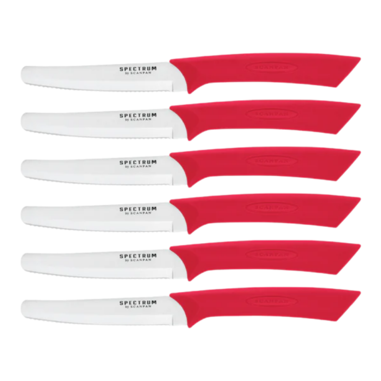 Scanpan Spectrum Steak Knife 10cm Red Set of 6