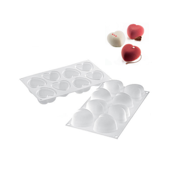 Silikomart Professional Silicone Mould Amorini 100 with Cutter (8 holes)