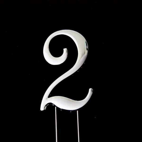 Cake & Candle Plain 7cm Number 2 Cake Topper