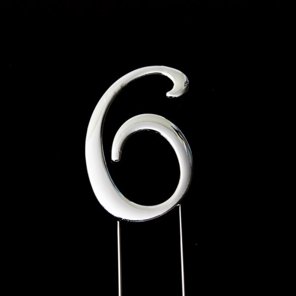 Cake & Candle Plain 7cm Number 6 Cake Topper