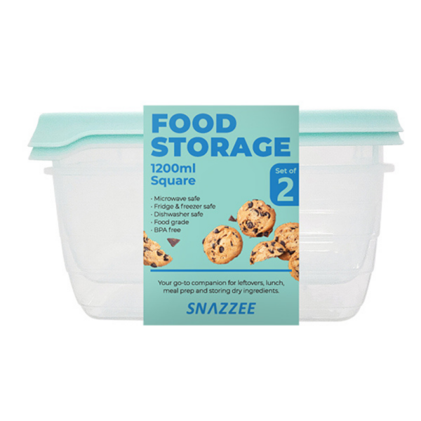Snazzee Food Storage Square 1200ml Set of 3