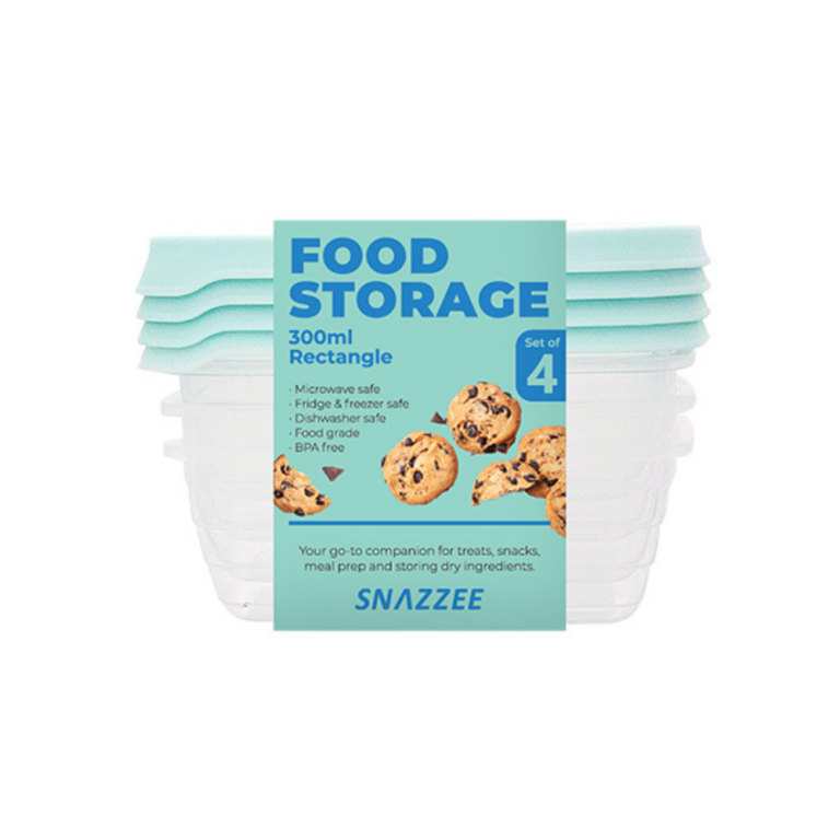Snazzee Food Storage Set of 4 Rectangular 300ml