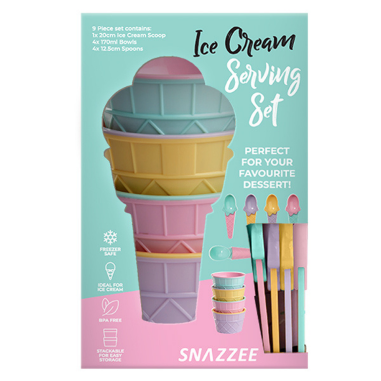 Snazzee Ice Cream Serving Set of 9