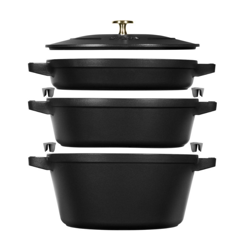 Staub Cast Iron 4-Piece Round Cookware Set 24cm Black