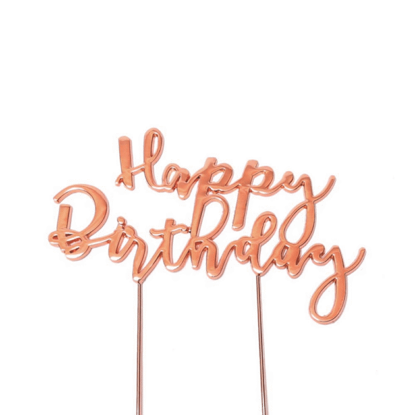Sugar Crafty Rose Gold Plated Happy Birthday Cake Topper