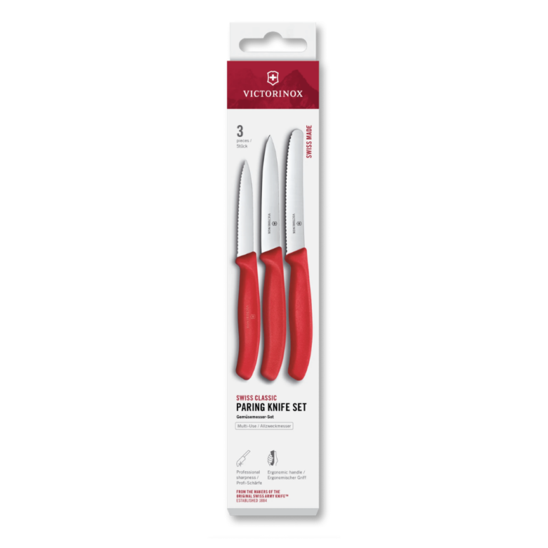 Victorinox Swiss Classic 3 Piece Paring Knife Set Red