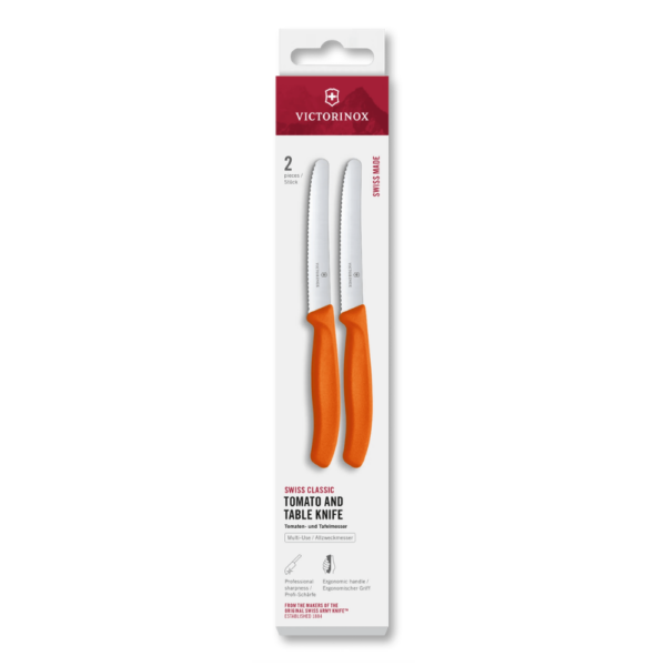 Victorinox Swiss Classic Steak & Tomato Knife Orange 11cm Set of 2