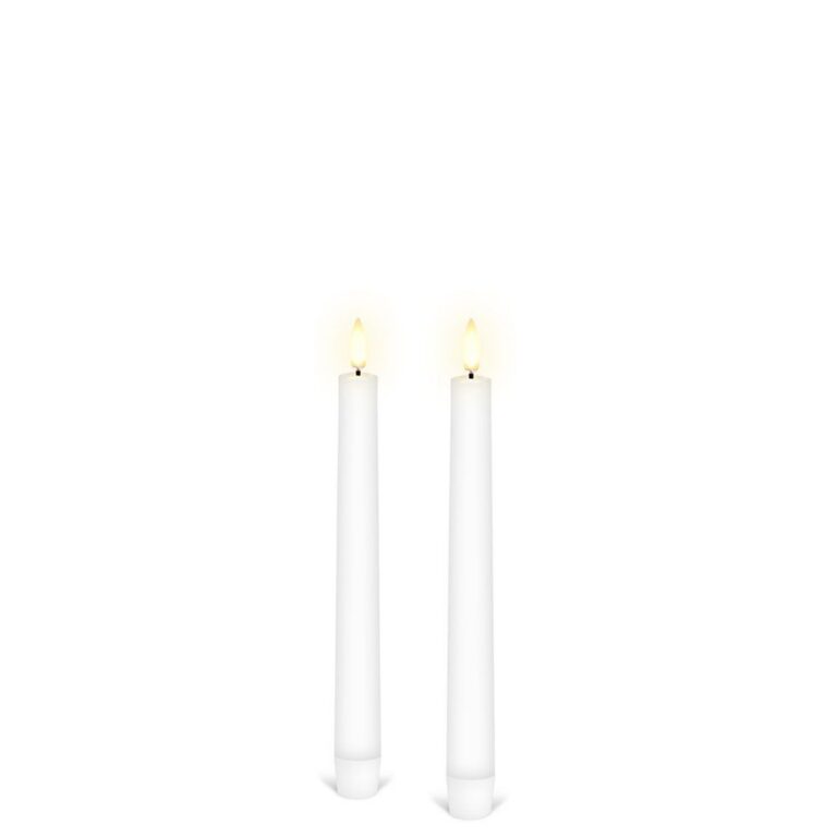 Uyuni Taper LED Candles White 20.5cm Set of 2