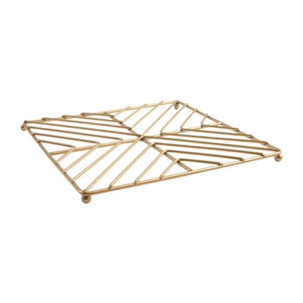 T&G Deco Square Trivet Satin Gold