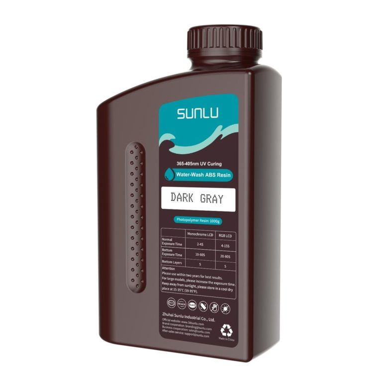 SUNLU Water-Wash ABS Resin Dark Grey 1kg bottle