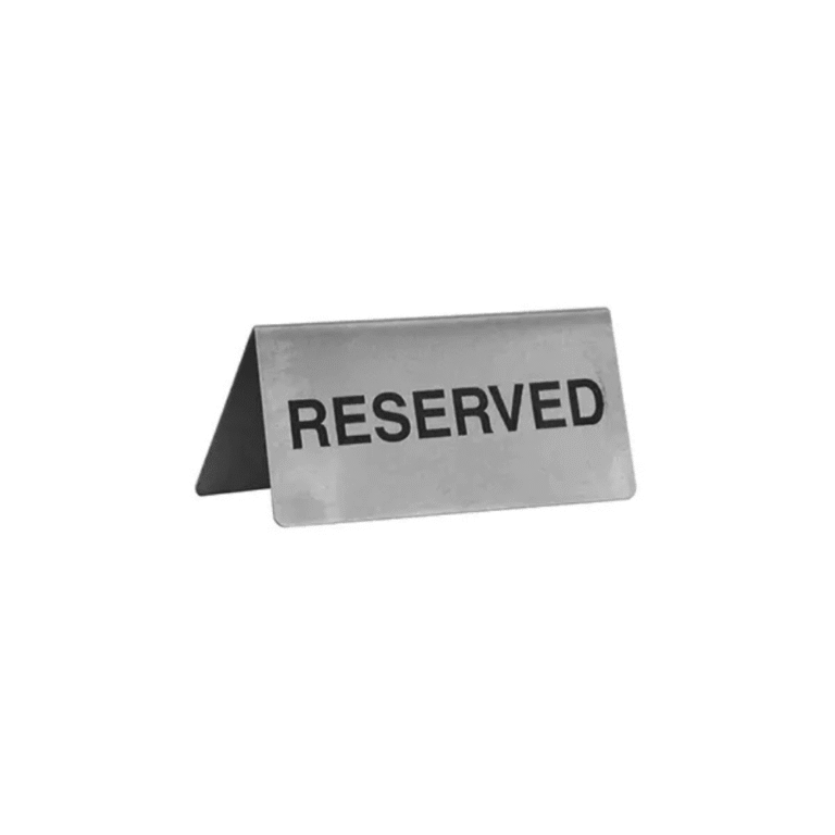 Table Sign Reserved Stainless Steel