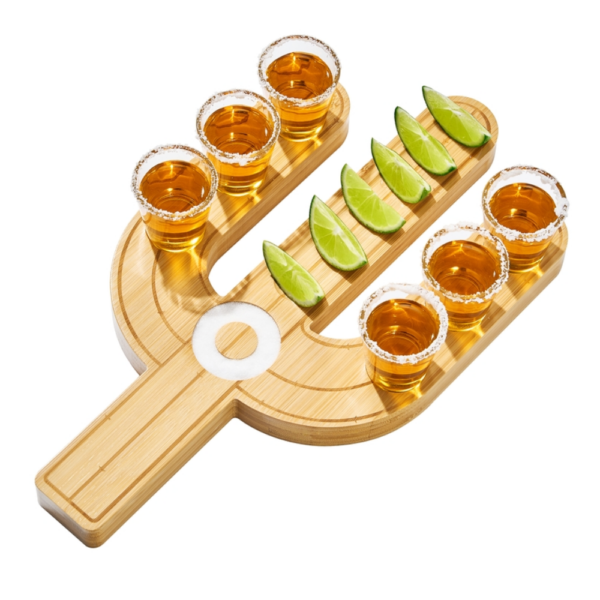 Tequila Shot Tray Cactus 7 Piece Set