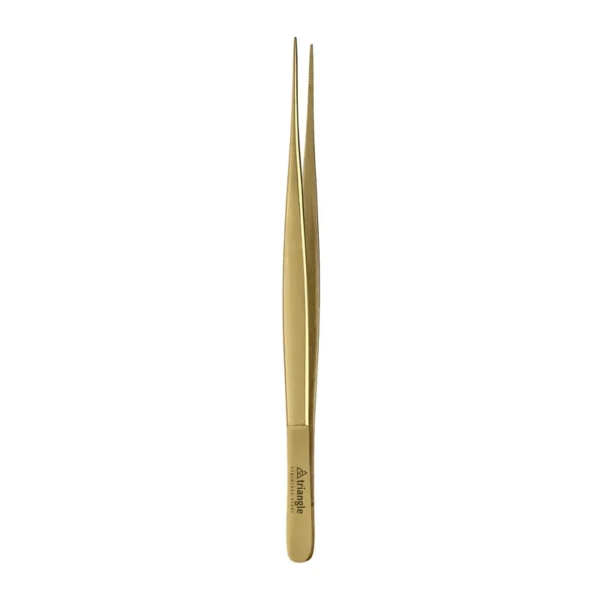 Triangle Tweezers Straight 15cm Gold