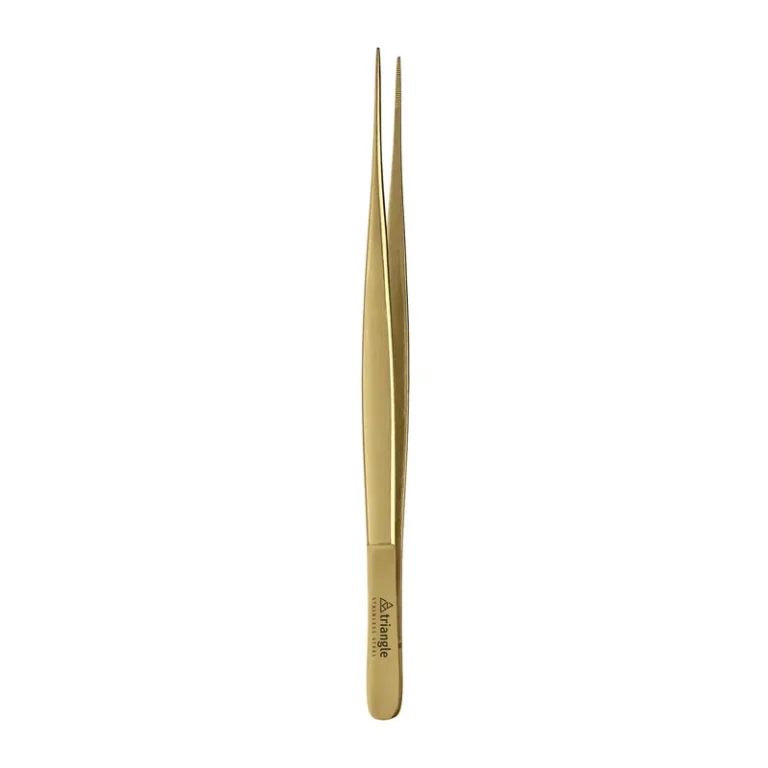 Triangle Tweezers Straight 15cm Gold
