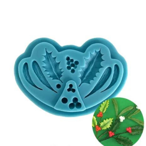 Christmas Holly & Berries Silicone Mould