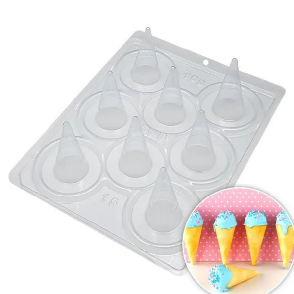 BWB Mini Ice Cream Waffle Cones 3 Piece Chocolate Mould