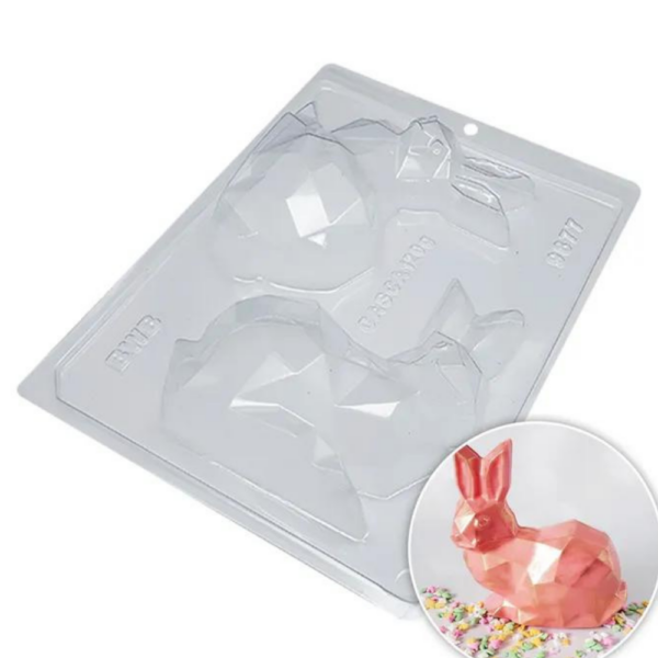 BWB Geo Rabbits 3 Piece Chocolate Mould