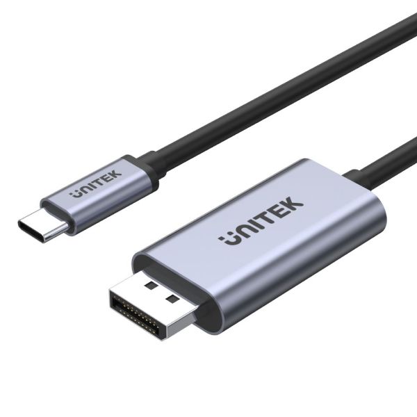 2m 4K USB-C to DisplayPort 1.2 Cable in Aluminium Housing upto 4K@60Hz. Plug & Play.