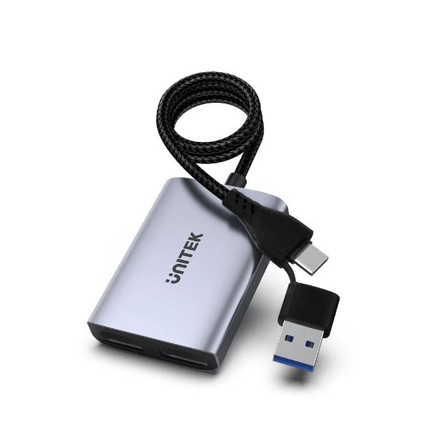 HDMI Dual Port Adapter w/ 60cm & USB-A&USB-C Connectors Mirror or Extend Display