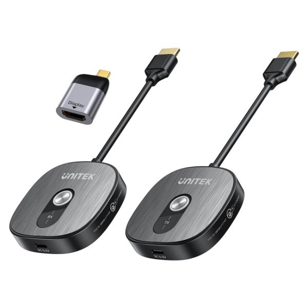 4K30Hz Wireless HDMI Transmitter & Receiver Bundled with USB-C to HDM Adapter
