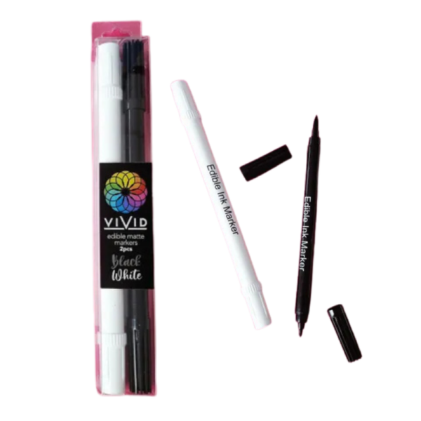 VIVID Edible Matte Markers B&W Set of 2