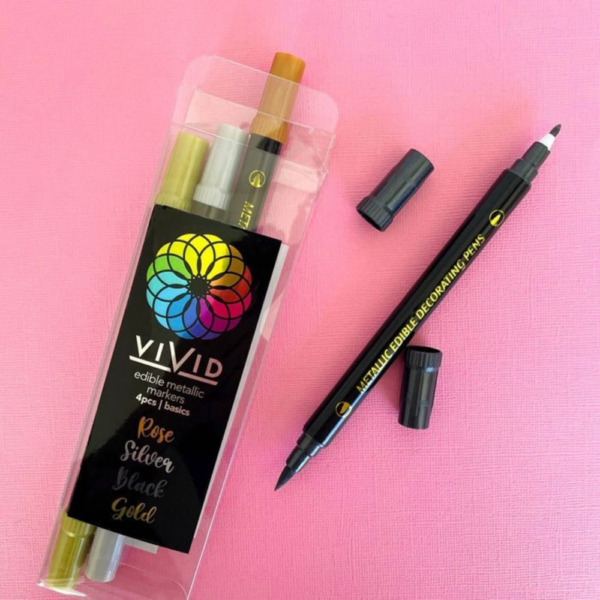 VIVID Edible Metallic Markers Set of 4
