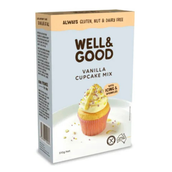 Well & Good Gluten Free Vanilla Cupcake Mix 510g