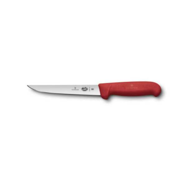 Victorinox Fibrox Boning Knife Straight Wide Blade Red 15cm
