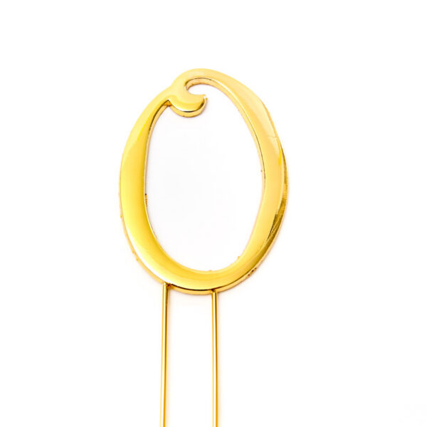 Cake & Candle Plain 7cm Number 0 Cake Topper Gold