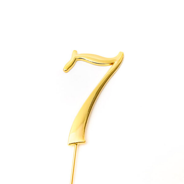 Cake & Candle Plain 7cm Number 7 Cake Topper Gold