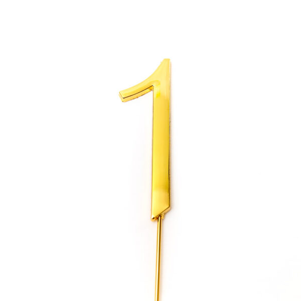 Cake & Candle Plain 7cm Number 1 Cake Topper Gold
