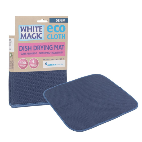 White Magic Microfibre Dish Mat Denim