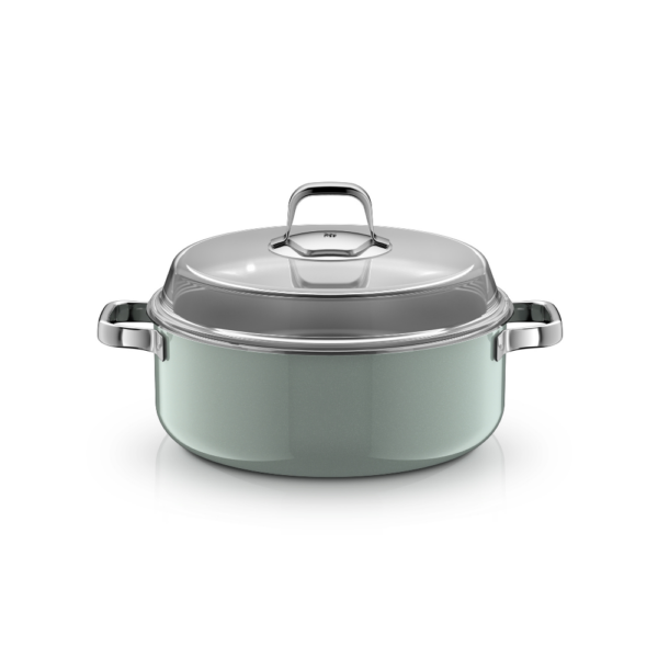 WMF Fusiontec Mineral Pro Round Roaster with Lid Eucalyptus Haze 28cm