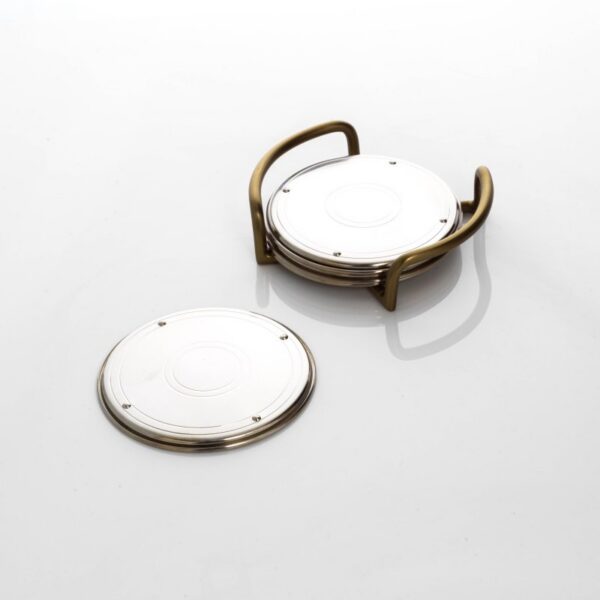 CLINQ Warwick Steel Antique Brass Coaster Set of 4