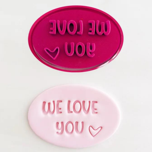 We Love You Oval Stamp & Cutter