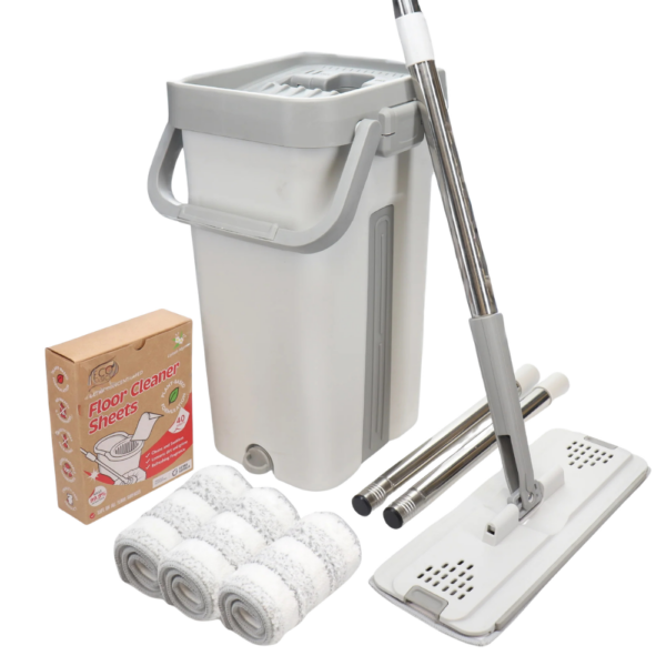 White Magic Flat Mop & Bucket Set