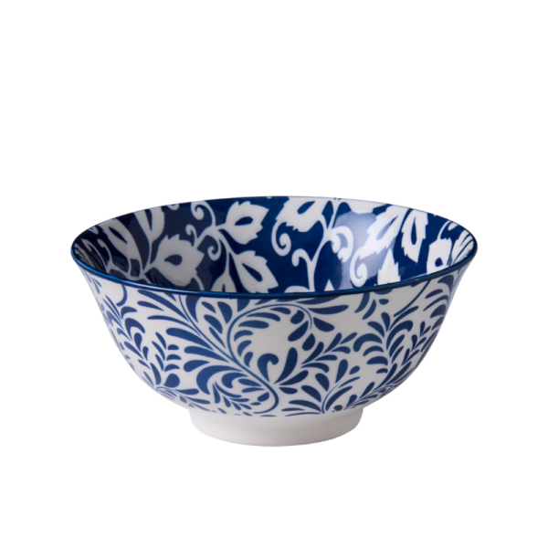 Wilkie Brothers Glazed Porcelain Bowl Blue Foilage 15cm