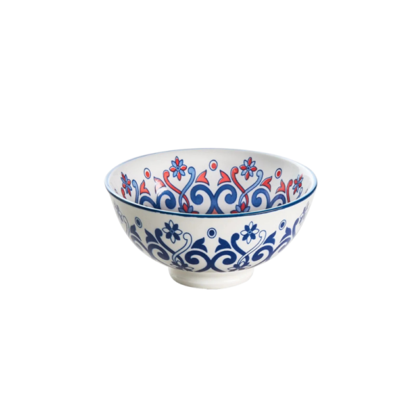 Wilkie Brothers Glazed Porcelain Snack Bowl Mediterranean Flower 12cm