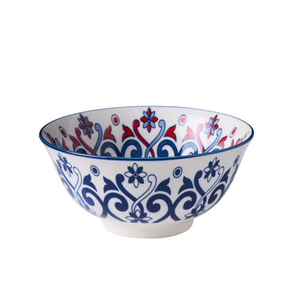 Wilkie Brothers Glazed Porcelain Snack Bowl Mediterranean Flower 15cm