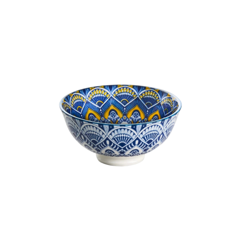 Wilkie Brothers Glazed Porcelain Snack Bowl Mediterranean Tile 12cm