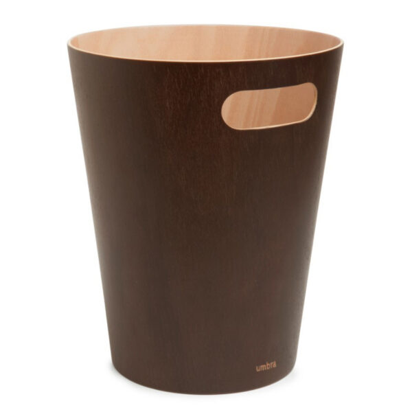 Umbra Woodrow Trash Can Espresso 7.5L