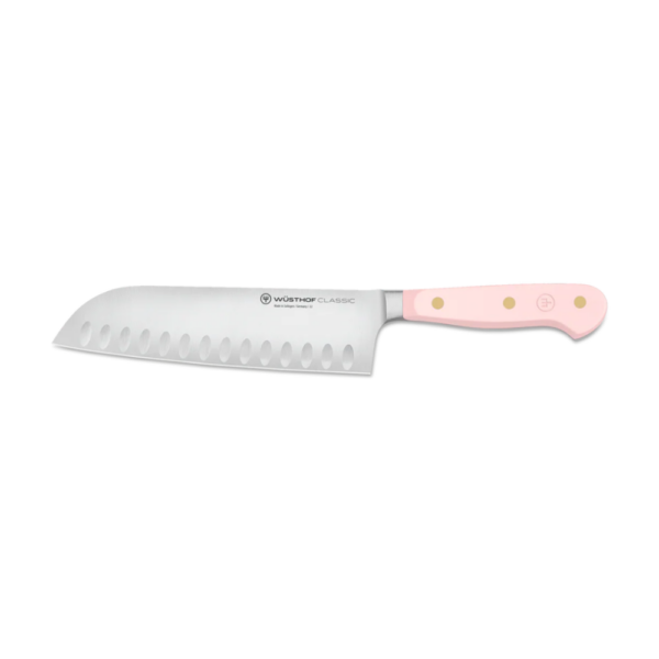 WÜSTHOF Classic Color Hollow Edge Santoku Knife Pink Himalayan Salt 17cm