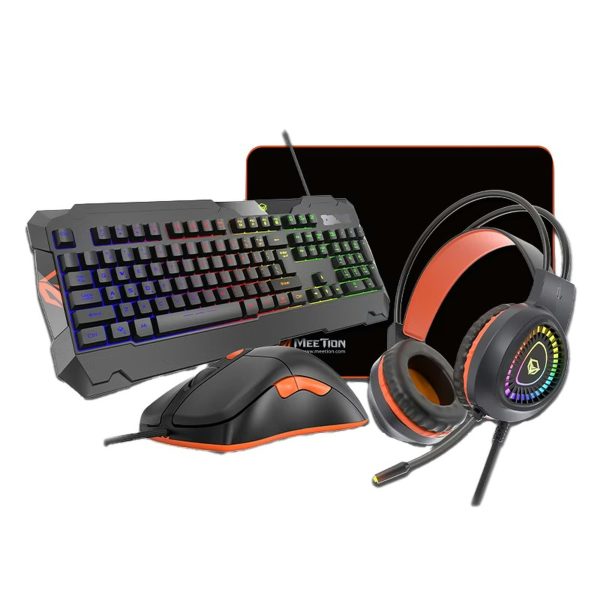 MEETION Gaming 4in1 Wired Combo Kit Mouse KB RGB Headset mouse pad