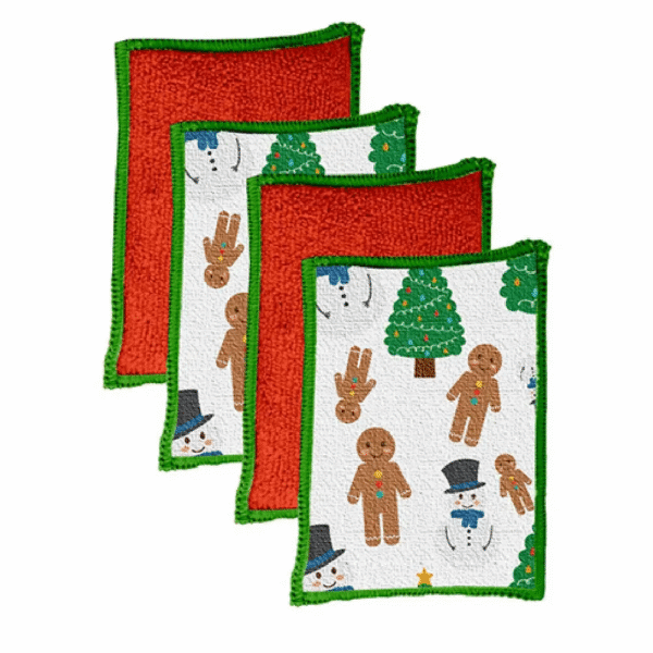 Vigar Christmas Tree Microfibre Sponges 4 Pack