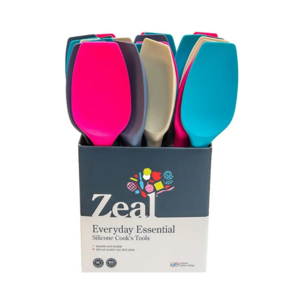 Zeal Large Silicone Flat-Top Spoon 26cm (Assorted Colours)