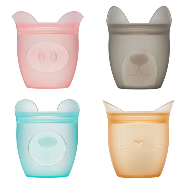 Zip Top Platinum Silicone Baby Snack Set