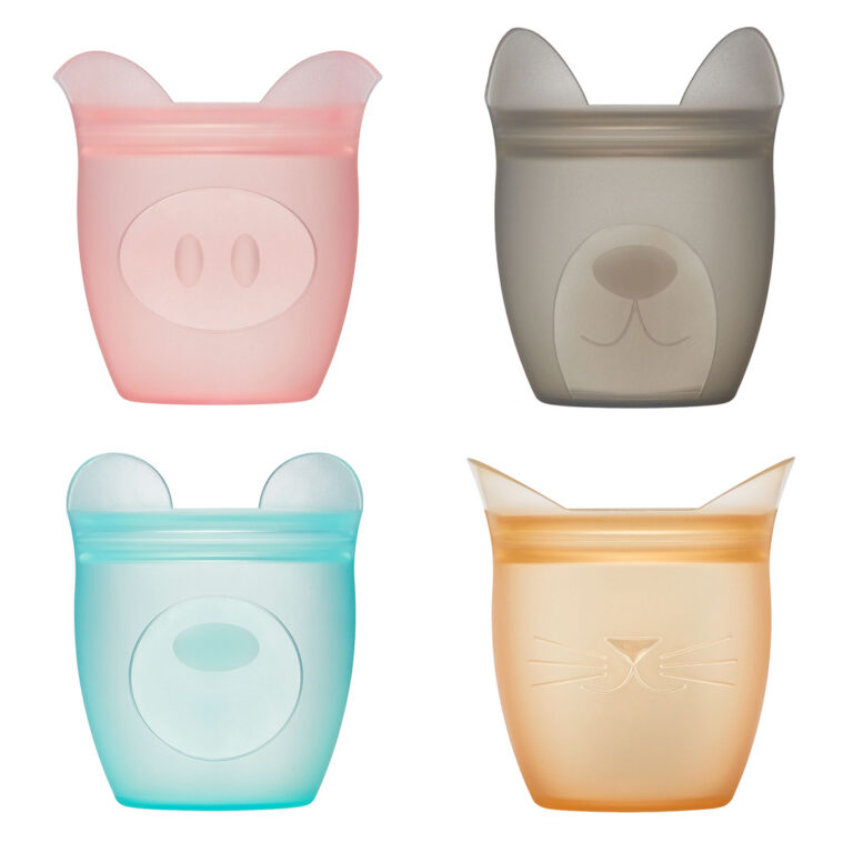 Zip Top Platinum Silicone Baby Snack Set
