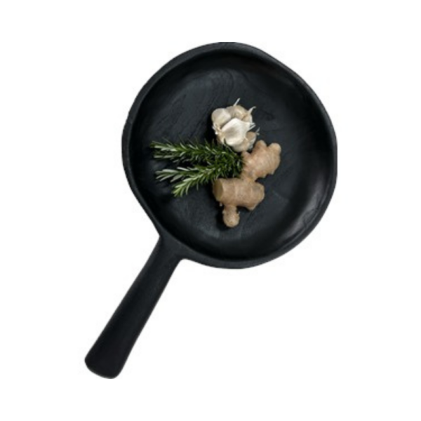 Bear & Fox Organic Teak Yakisugi Round Platter with Handle 40cm