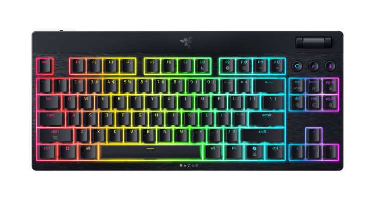 RAZER BLACKWIDOW V4 LOW-PROFILE TENKEYLESS HYPERSPEED - WIRELESS LOW-PROFILE MECHANICAL GAMING KEYBOARD (GREEN CLICKY SWITCH) - US LAYOUT - FRML
